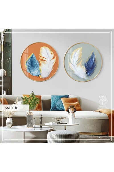 Tablomtr Metal Çerçeveli Gerçek Camlı Yuvarlak Tablo AngelicB İkili Set