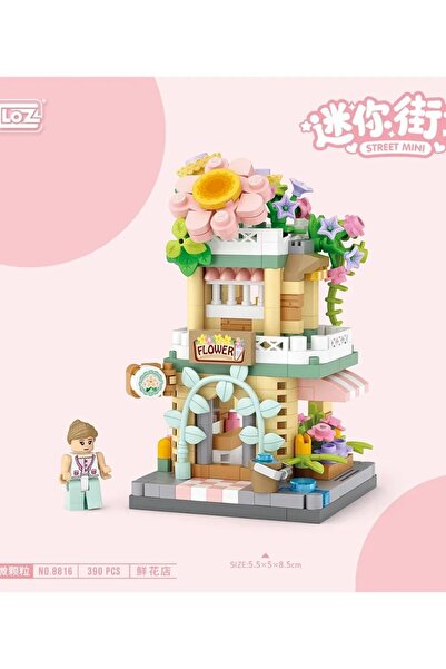 YILDIRIM OYUNCAK Micro Block Flower Shop Set 390 Pieces - Building Block Construction Decorative Flower Shop