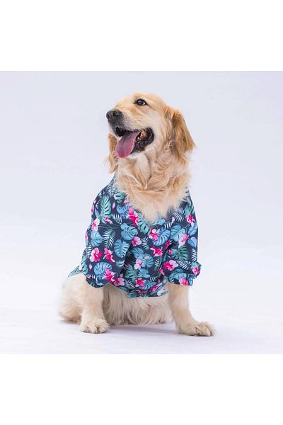 Pawstar Medium and Large Breed Floral Dog Shirt - Dog Apparel (15 KG-45 KG)
