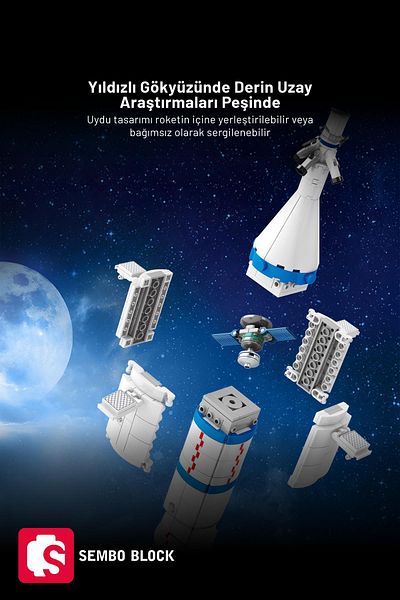 Sembo Block مكعبات بناء Long March 2F Spacecraft 904 ( 203304 )