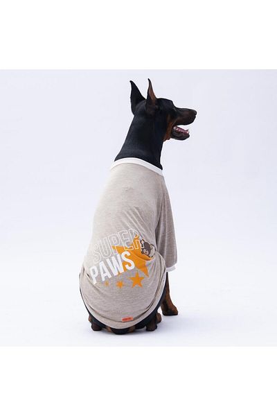 Pawstar Beige Super Paws Large Dog Sweatshirt - 15 KG-45 KG Outfit