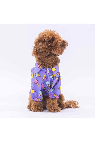 Pawstar Ice Cream Cat Dog Patterned Shirt - Outfit