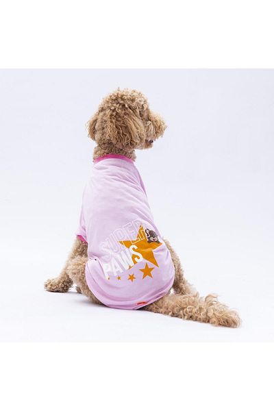Pawstar Super Paws Pink Large Dog Sweatshirt - 15 KG-45 KG Dog Clothing