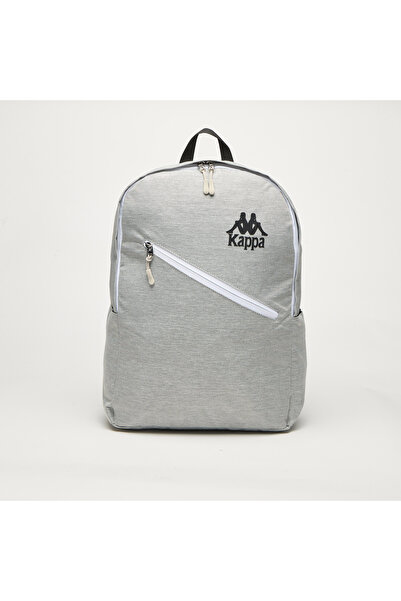 Kappa Logo Print Backpack with Adjustable Shoulder Straps