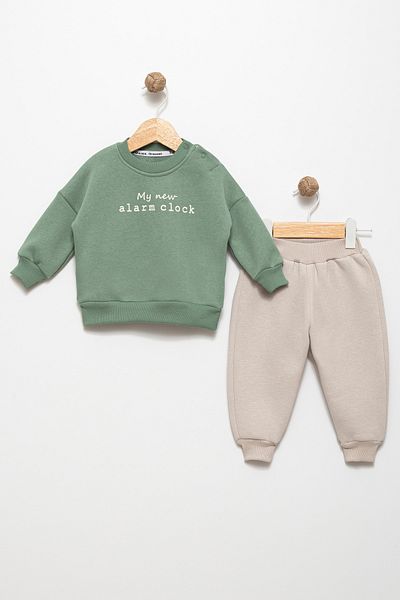 Favo Kids 6-18 Months Unisex Kids Sweatshirt and Jogger Tracksuit Set - Cotton and Raster, Printed Fv-15837