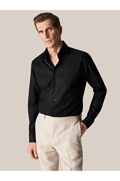 Eton Siyah Klasik Pamuk Gömlek