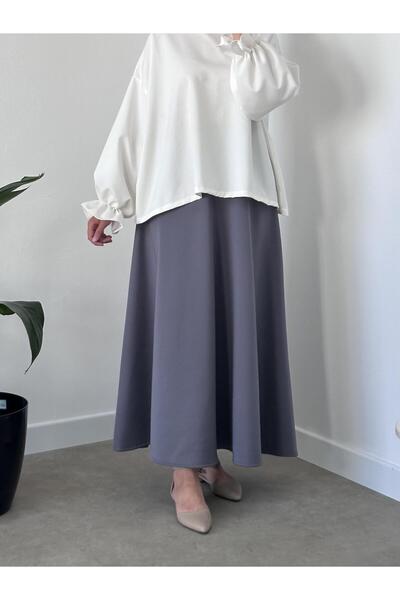 CHUL SCUBA KLOŞ ETEK - FÜME- GENİŞ BEDEN ARALIĞI