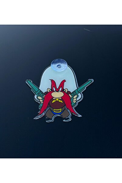 OTOMOR AKSESUAR شخصية كرتونية العم سام زينة زجاجية للسيارات مع كوب شفط