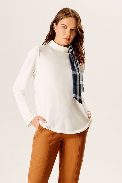 Naramaxx Turtleneck Scarf Combed Cotton Blouse