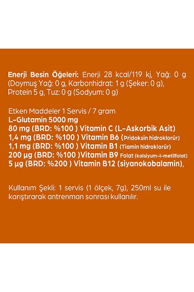 West Nutrition L-Glutamine Vitamin B Complex 105 g 15 Serve Orange Flavor