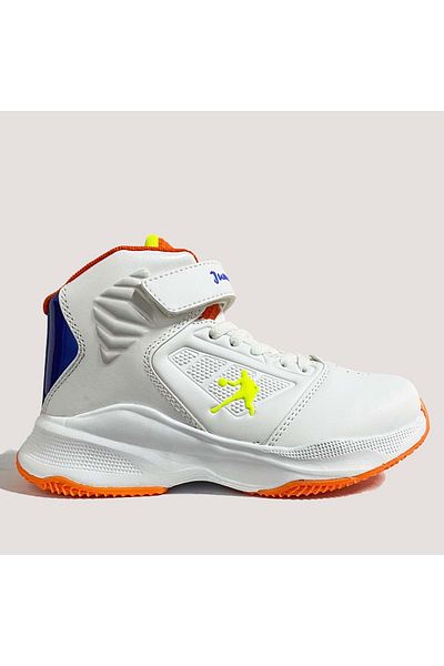 Jump 29196 Kids Basketball Shoes - White-Orange - 32