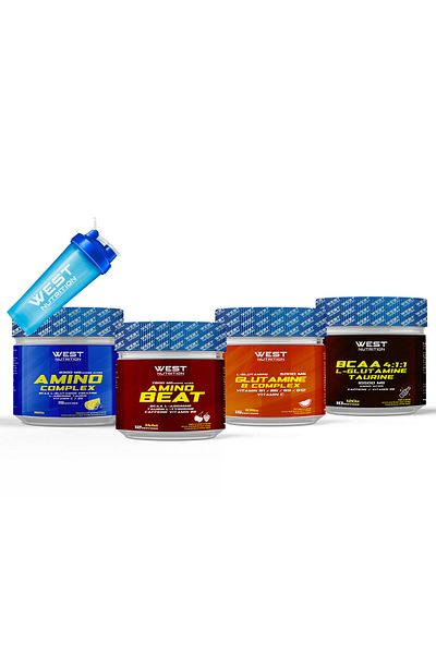 West Nutrition Pack of 4 Bcaa L-Glutamine L-Arginine Creatine Amino Acid