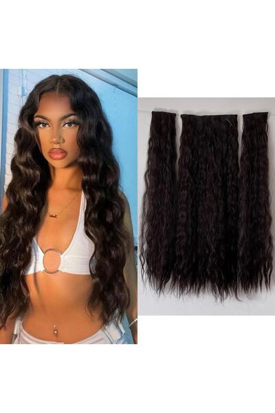 favorim peruk Yeni sezon kıvırcık koyu kahve dalgalı yarımay+iki yan