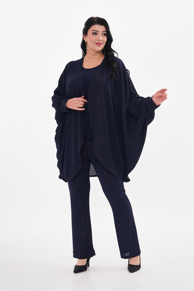 IŞILTI فستان سهرة فضفاض لامع مقاس كبير - طقم بنطلون رياضي 5002