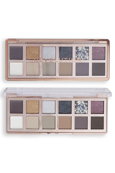 Revolution Smokey Icon Bronze Eyeshadow Palette - Matte Glitter Cream for Eyes