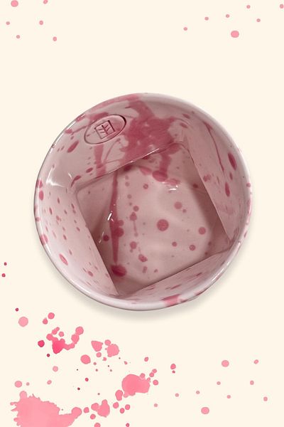 Mim and More Special Design Pink Patterned Handmade Ceramic Cup