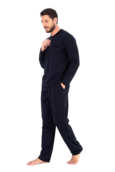 D'S Damat Ds Damat Erkek Çizgi Desen Filato Cepli Pijama Takımı DS2510K