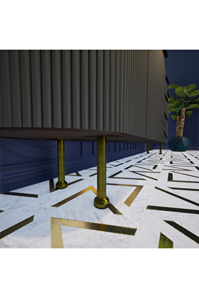 KOÇSAN Gökçe Antique Yellow 15 Cm Picior de Mobilier, Picior de Mobilier Metalic de Lux, Fotoliu, Dulap, Comodă, Picior de Masă