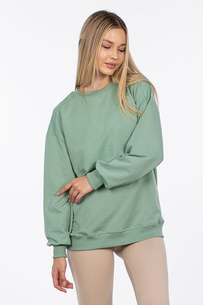 SERAZAT Women's Sweatshirt Oversize Crew Neck 100% Cotton