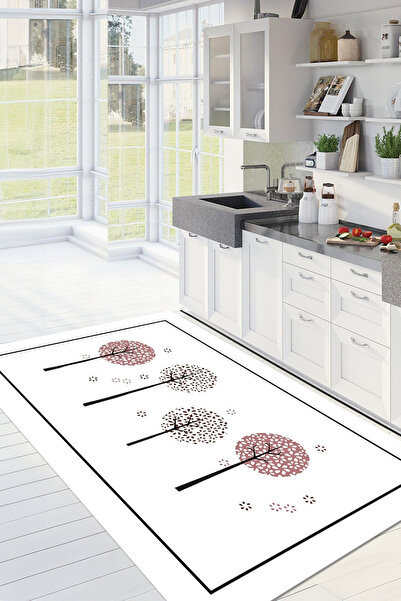 Viyana Home Dijital Baskılı Kaymaz Taban Yıkanabilir Ağaç Figürlü Mutfak Halısı