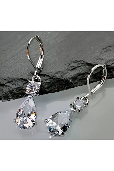 Dgt Luxury Zirkon Taşlı Elmas Kesim Sallanan Küpe