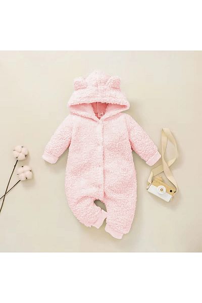 BABYSİ KİDS CLUB Hooded Baby & Kids Plush Welsoft Jumpsuit (Outer and Inner Double Sided Welsoft Plush Wool)