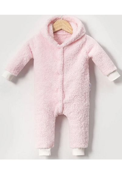 BABYSİ KİDS CLUB Hooded Baby & Kids Plush Welsoft Jumpsuit (Outer and Inner Double Sided Welsoft Plush Wool)