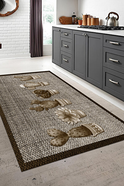 Viyana Home Dijital Baskılı Kaymaz Taban Yıkanabilir Çerçeveli Kaktüs Model M...