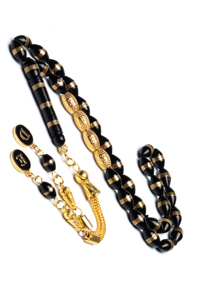 OTTOTESBİH Erkek Hediyelik Harf Püsküllü Siyah Kuka Tesbih, Isimli Tespih