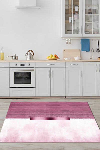 Viyana Home Dijital Baskılı Kaymaz Taban Yıkanabilir Sade İki Renk Desenli Mu...