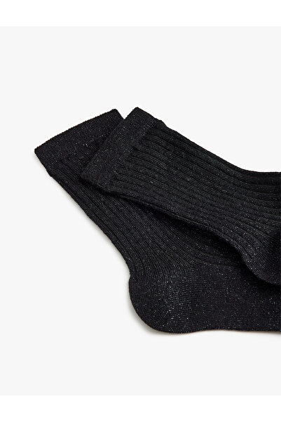 Koton Glitter Metallic Textured Socks
