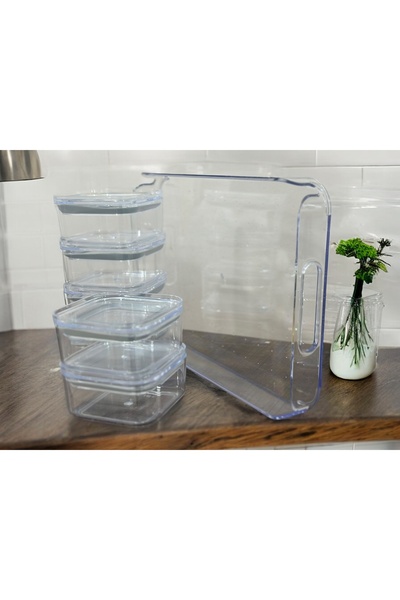TABULAROSA HOME 6 LI AKRİLİK KAHVALTILIK SAKLAMA KABI VAKUM KAPAKLI 6 ADET SA...
