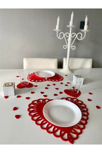 Mini Tasarım Atölyem Valentine's Day Supla - American Service Presentation Set