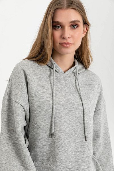 SALAS MODA Φούτερ με απλή κουκούλα καγκουρό με τσέπες