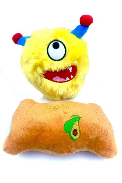 Tasma Market Vikvik Fluffy Cute Beast with Rustle Sound and Pillow Plush Dog Toy Set