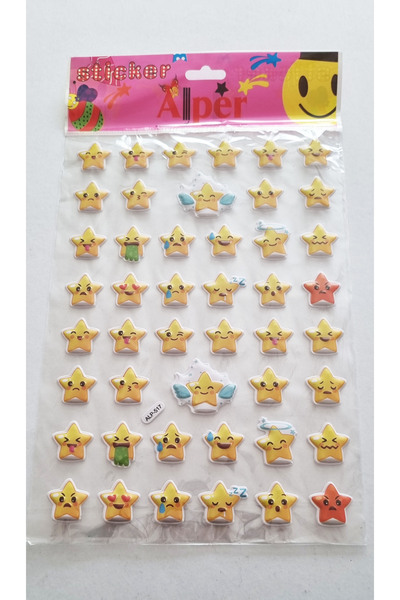 Modellino Kabartma Sticker Etiketler 30x17cm Emoji Kalp Hayvanlar Bayrak Meyv...