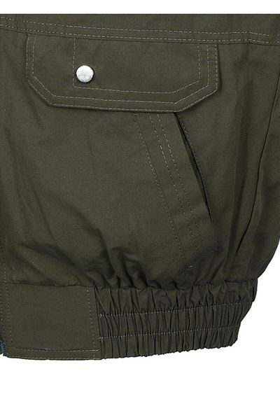 Sanalbolluk Collared and Elastic Waist Fabric Vest Khaki Color