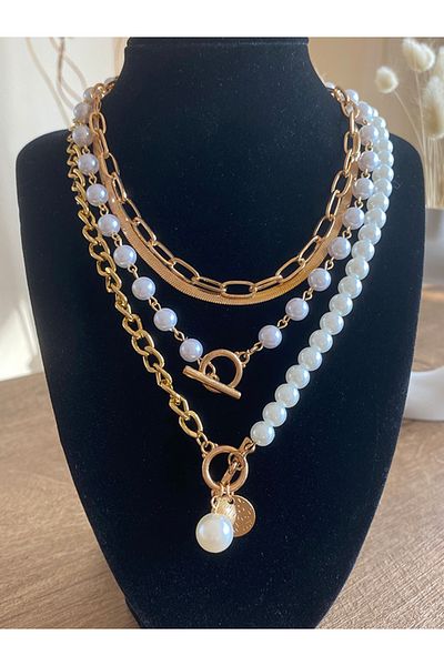 Store Luxury Design Artificial Pearl 4 Piece Style Necklace