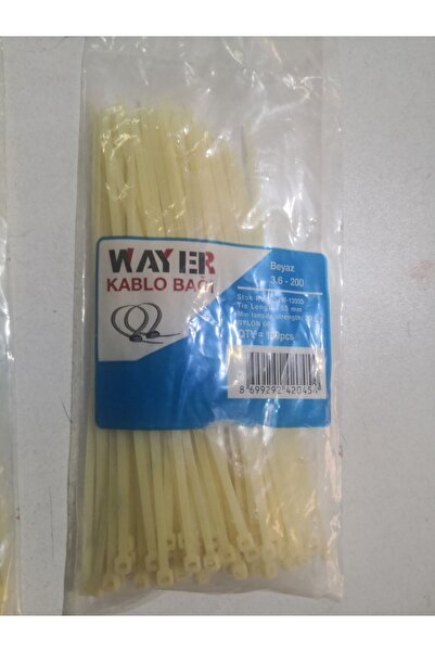 Genel Markalar Kablo Bağı- Plastik Kelepçe - 3.6 X 300 Mm - Cırt Kelepçe Beyaz 100 Adet Paket