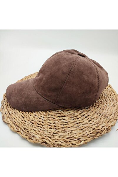 Sanalbolluk Süet Deri Beyzbol Kep Kahve Renk