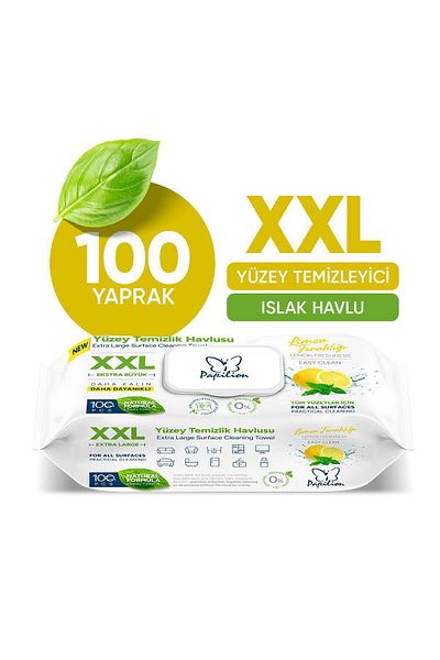 Papilion Easy Clean XXL Lemon Freshness Non-Marking Natural Formula 100 Wide Sheets