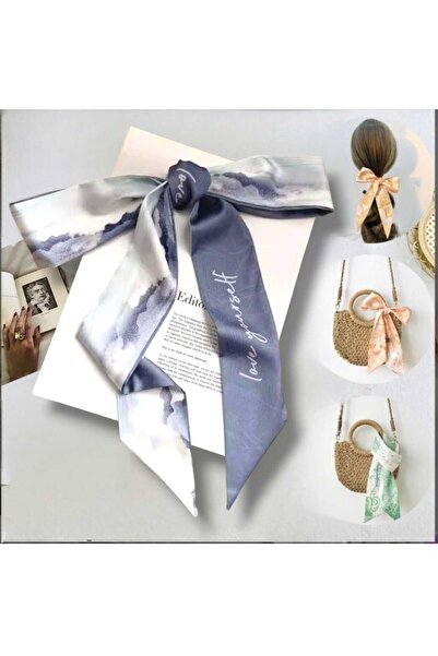 Bacoss BANDĂ DE PĂR CU MODEL SATINAT-EȘARFĂ DE GÂRĂ-ACCESORIUL GEANTĂ (BC-1045)