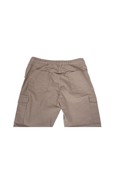 Sanalbolluk Oversize Multi-Pocket Trousers with Elastic Waist Cream Color