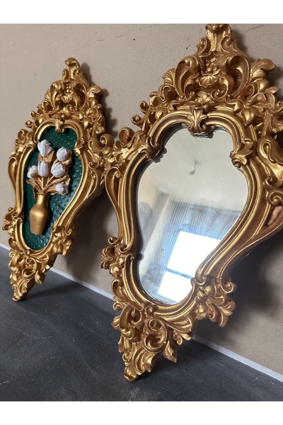 busraconcept Çiçek ve ayna 2li set 42cm