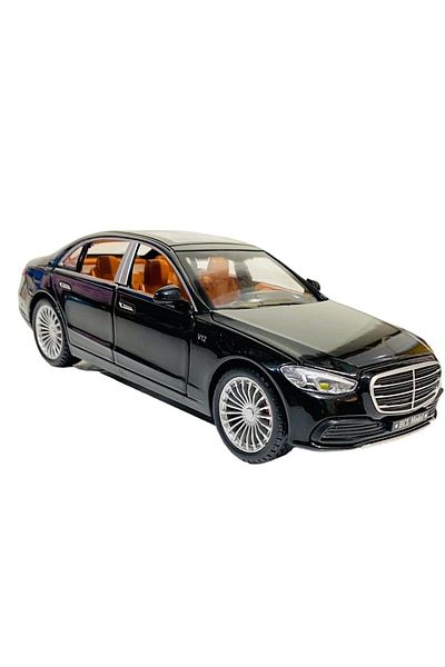 FEN TOYS مرسيدس بنز S600 حالة جديدة معدنية نموذج سيارة 1-22 مقياس ضوء الصوت الدخان الأسود