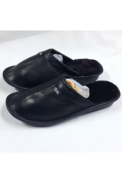 Sanalbolluk Erkek Deri Terlik Içi Komple Koyun Kürkünden