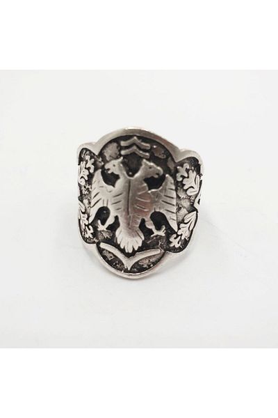 Sanalbolluk Double Head Eagle Men's Steel Ring
