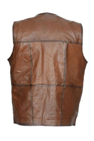 Sanalbolluk Tan Color Men's Hunter Leather Vest