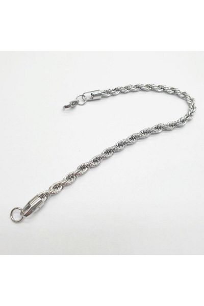 Sanalbolluk Silver Color Spiral Chain Bracelet