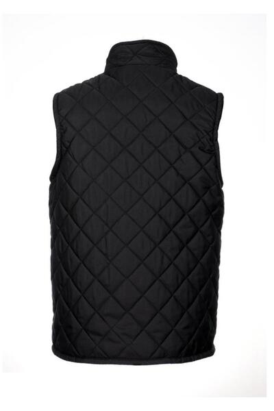 Sanalbolluk Oversize Quilted Fabric Vest Black Color
